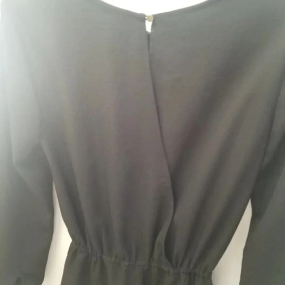 Aritzia Wilfred Black Grignard Romper Long Sleeve Scoop Neck Playsuit XS - Picture 13 of 14